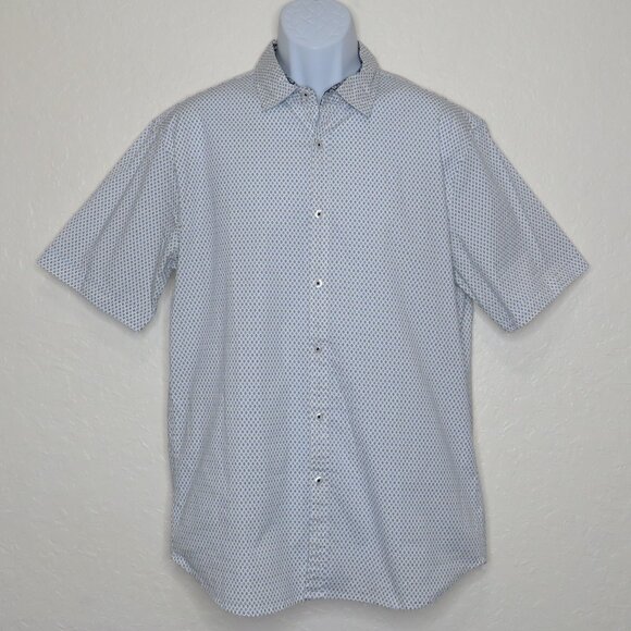 Michael Brandon* Men's Short Sleeve Button Down Curved Hem BOHO Shirt~ Size XL - Picture 1 of 12